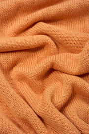 thumbnail: Oranje dames Expresso trui gebreid van acryl met effen, driekwart mouwen en ronde hals