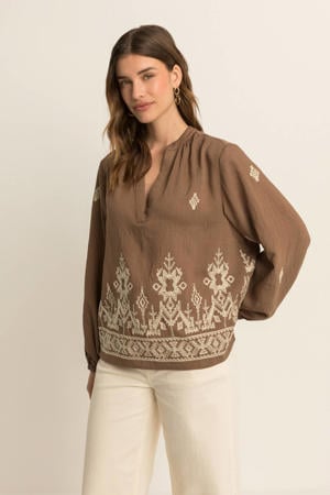 geborduurde blouse groen