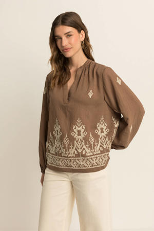 geborduurde blouse groen