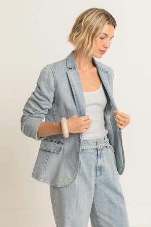 regular blazer light blue denim
