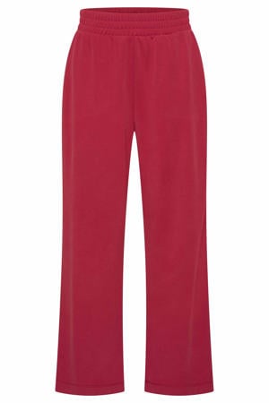 wide leg high waist broek rood gebreid