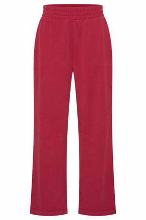 wide leg high waist broek rood gebreid