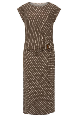 midi jurk jersey bruin