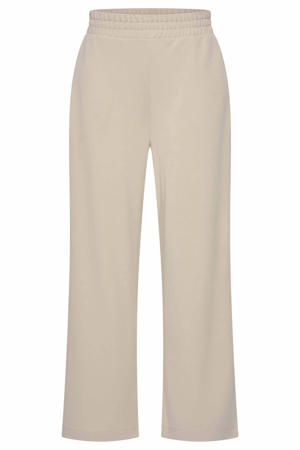 wide leg high waist broek ecru gebreid