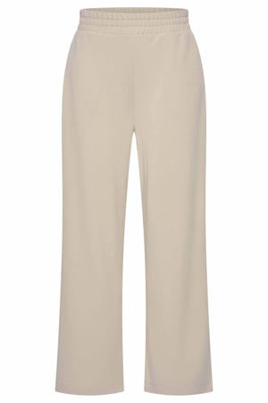 wide leg high waist broek ecru gebreid