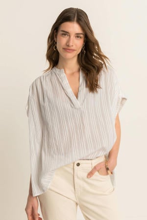 top met lurex crème