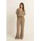 Expresso wide leg high waist broek grijsgroen gebreid