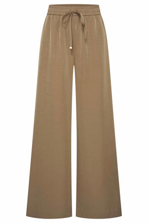 wide leg high waist broek grijsgroen gebreid