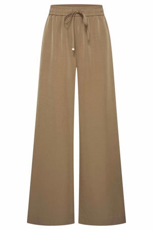 wide leg high waist broek grijsgroen gebreid