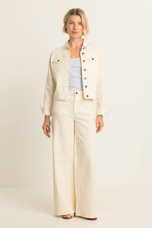high waist wide leg jeans crème