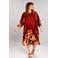 STUDIO gebloemde midi jurk Plus Size - donkerrood