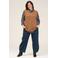 Gozzip denim high waist barrel broek - donkerblauw