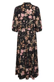 thumbnail: Soyaconcept viscose gebloemde blousejurk - zwart