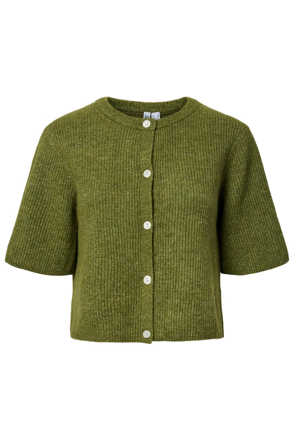 PIECES vest met wol gebreid - olijfgroen