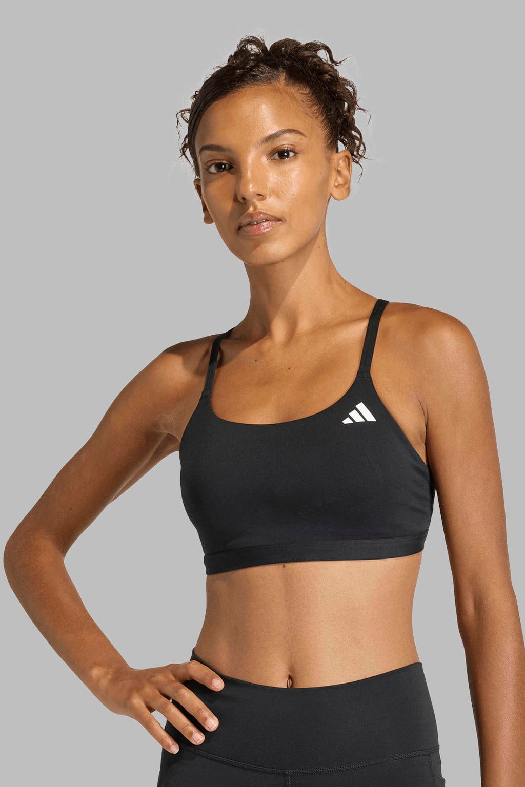 adidas Performance sport-bh light support Optimé - zwart