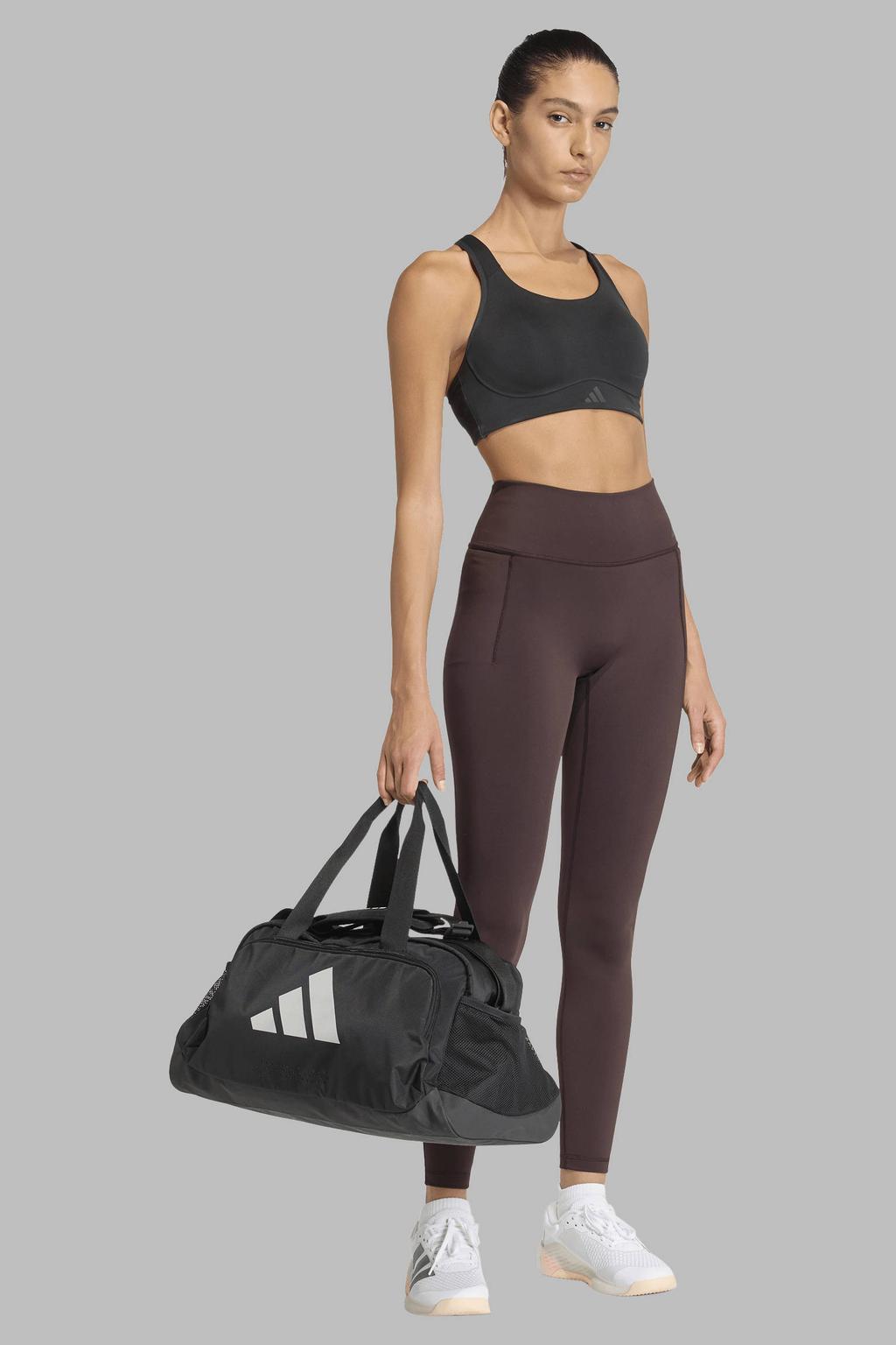Bruine dames adidas Performance sportlegging Optimé van polyester met slim fit en regular waist