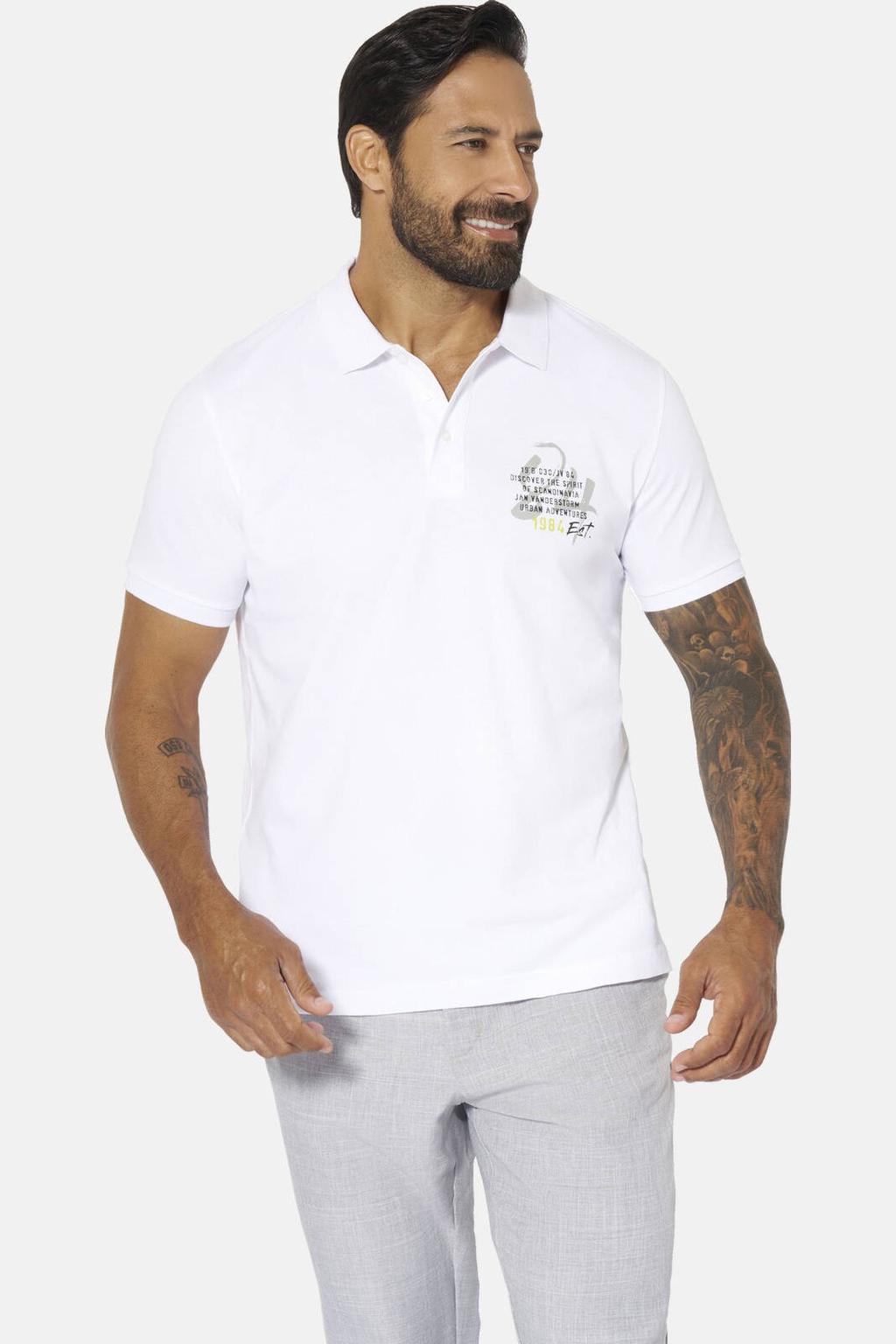Jan Vanderstorm +FIT Collectie regular polo MAUNOR wit