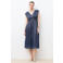 Caroll midi jurk met glitter donkerblauw