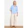 LOLALIZA gestreepte blouse met linnen blauw