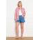 LOLALIZA gestreepte blouse met linnen roze