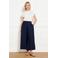 LOLALIZA wide leg high waist broek donkerblauw
