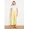 LOLALIZA wide leg high waist broek geel