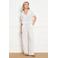 LOLALIZA straight regular waist gestreepte broek ecru