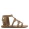 Mango Kids leren sandalen met franjes lichtbruin