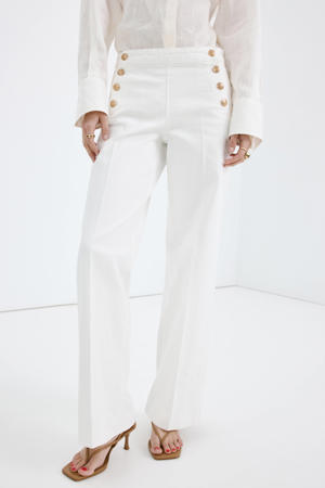 high waist wide leg jeans ecru