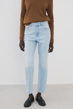 high waist mom jeans light blue denim
