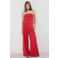 Mango strapless top rood