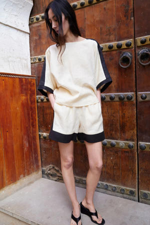 linnen blousetop beige