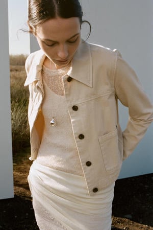 spijkerjas beige