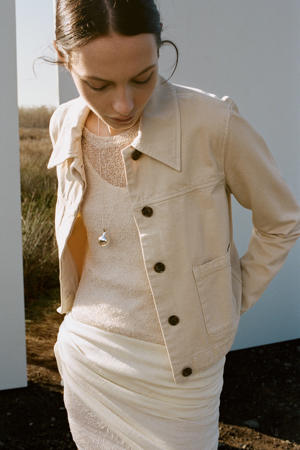 spijkerjas beige