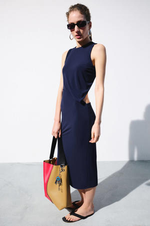 midi jurk donkerblauw