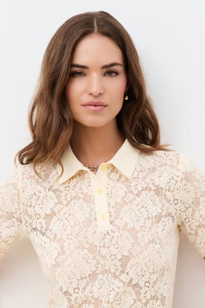 kanten top beige