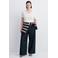 Mango wide leg high waist broek donkerblauw