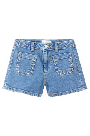 short medium blue denim