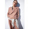 Mango cropped blazer met linnen met krijtstreep oudroze