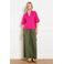 LOLALIZA blouse met linnen fuchsia