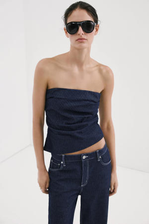 gestreepte top donkerblauw