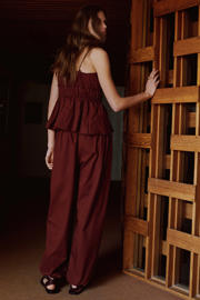 thumbnail: Mango peplum top roodbruin