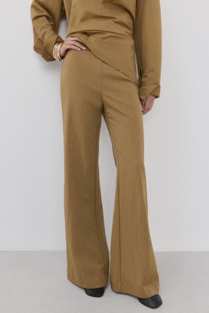 bootcut high waist broek oker