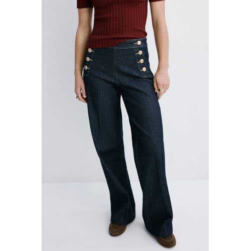 Mango high waist bootcut jeans dark blue denim