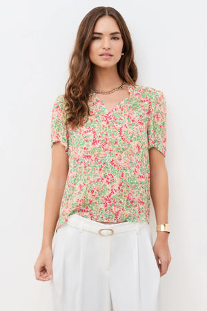 gebloemde blousetop groen