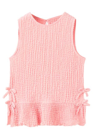 mouwloze top met textuur roze