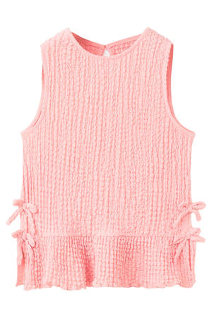 mouwloze top met textuur roze