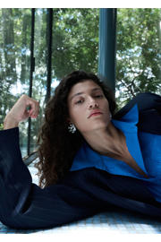 thumbnail: Mango met krijtstreep donkerblauw