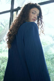 thumbnail: Mango met krijtstreep donkerblauw