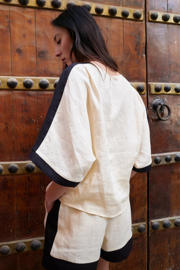 thumbnail: Mango linnen short beige/zwart